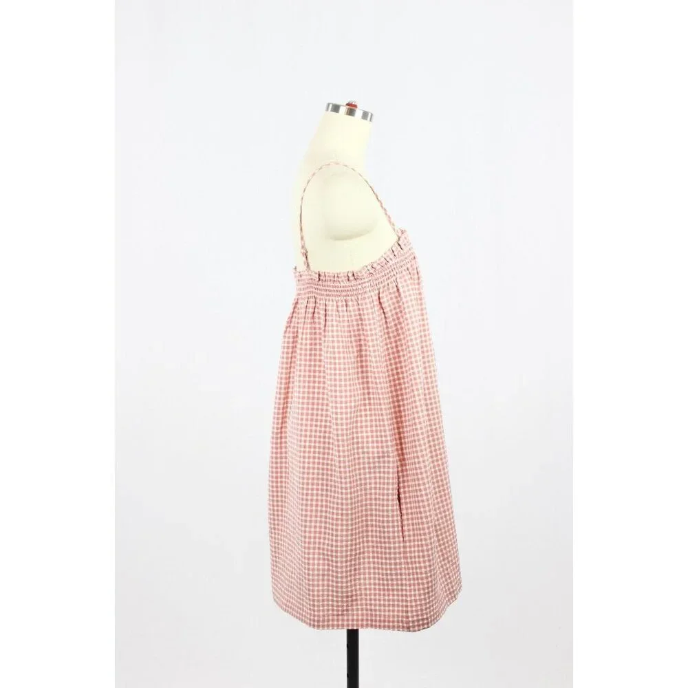 BB DAKOTA Lust For Life Pink Rose Blush Gingham Seersucker Shift Dress, Size M - Picture 5 of 13